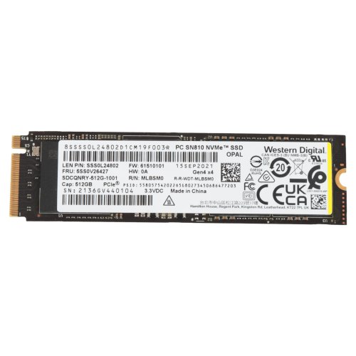 Western Digital PCIe Gen 4x4 NVMe 1.4 512 GB SSD Hard Drive