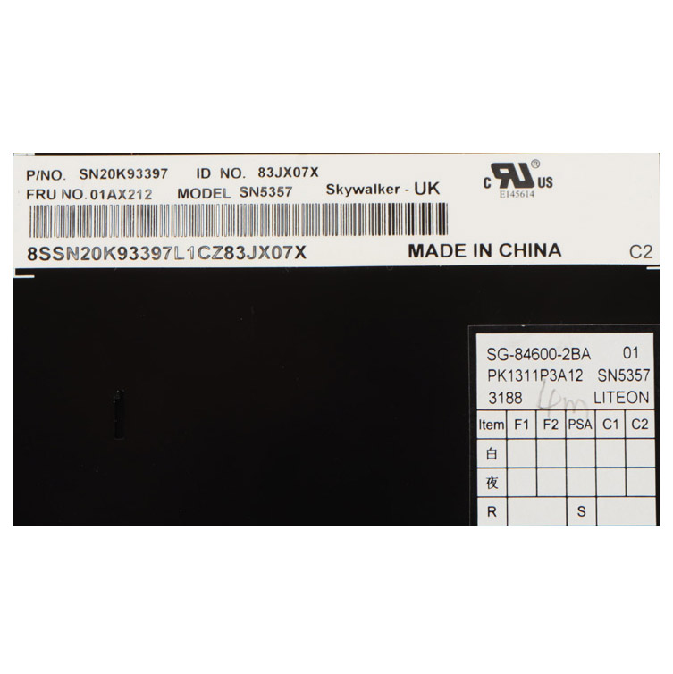 Keyboard QWERTY UK Lenovo Thinkpad E570 E575