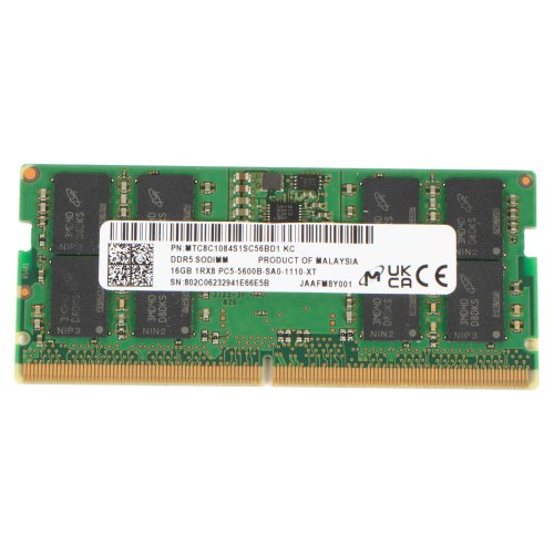 16 GB SODIMM DDR5 PC5‑5600B Micron RAM Module