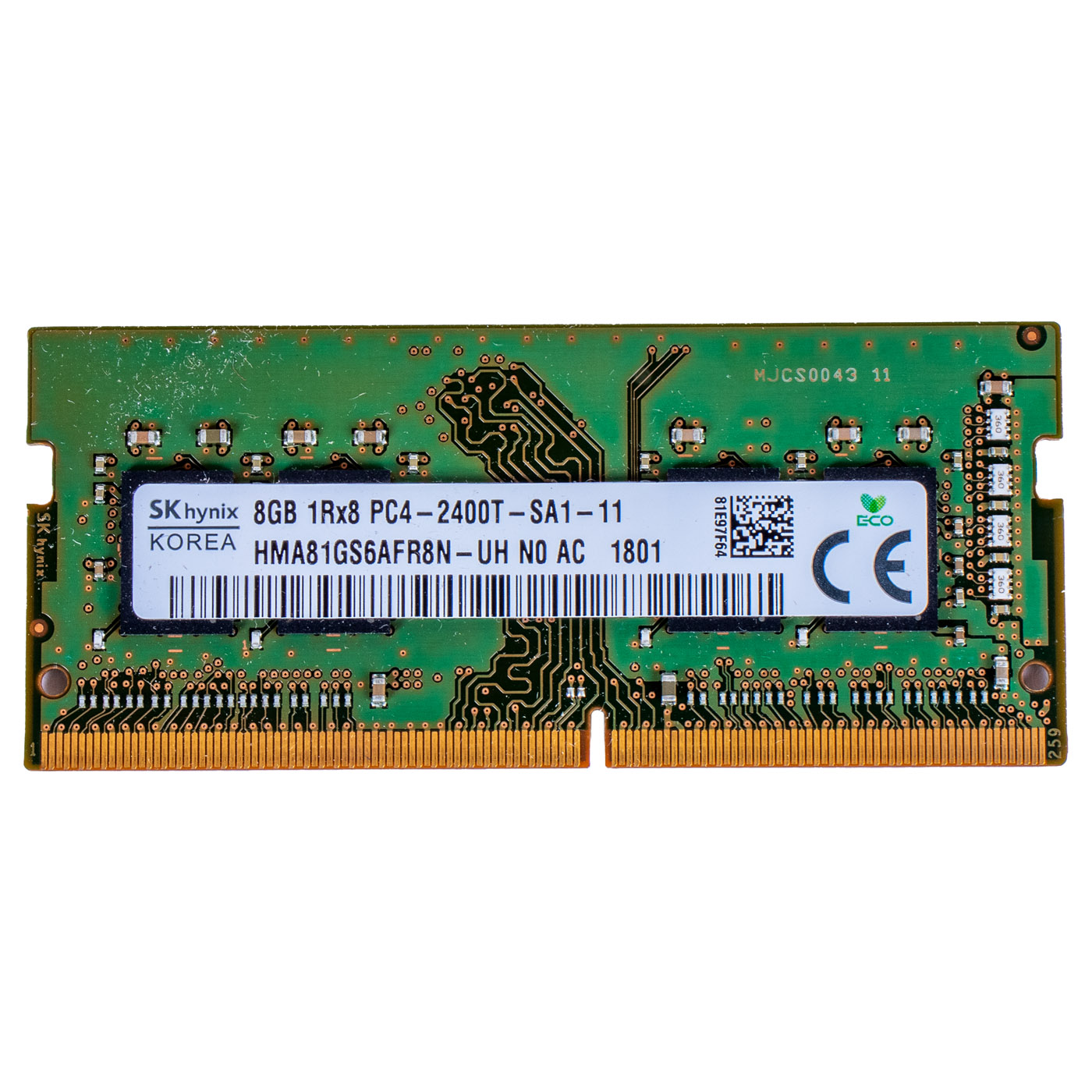 RAM DIMM 8 GB SODIMM DDR4 1Rx8 PC4 2400T