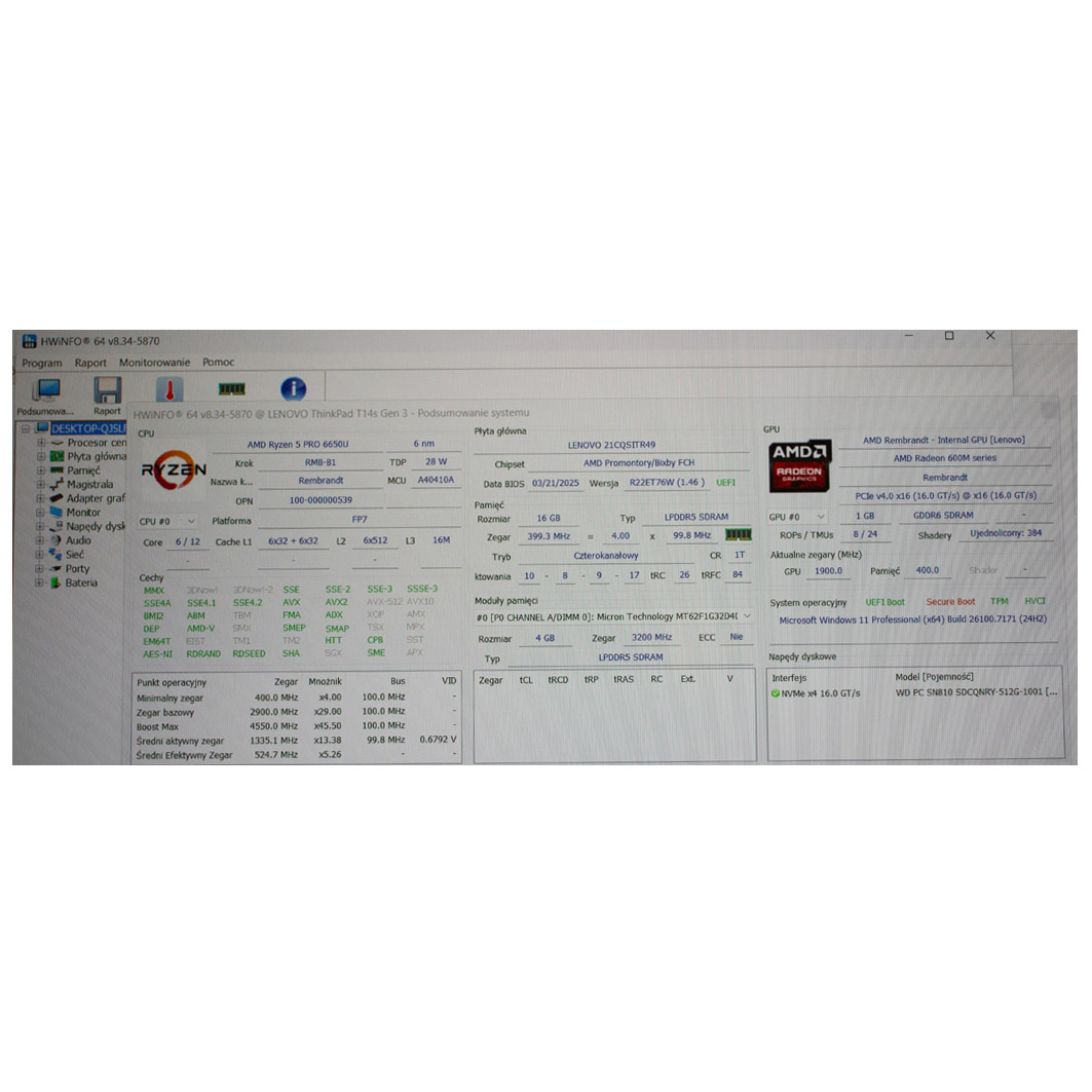 Lenovo Thinkpad T14s 3rd generation motherboard processor
