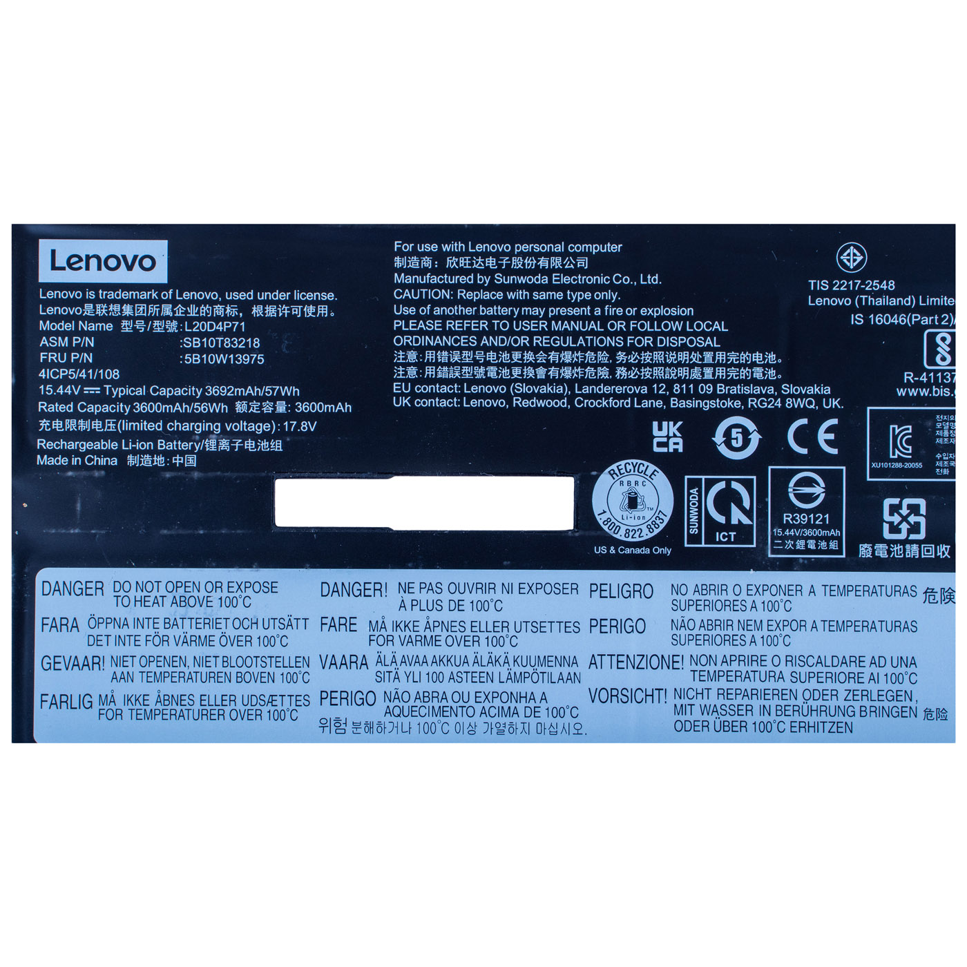Original battery Lenovo X1 Carbon 10 11 X1 Yoga 7 8