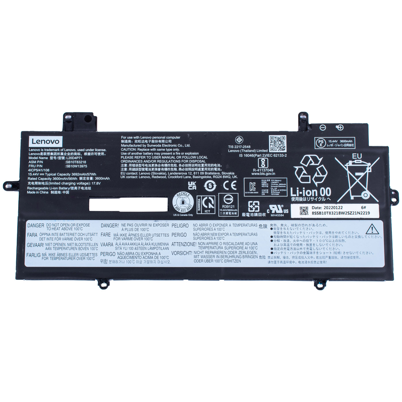 Original battery Lenovo X1 Carbon 9 10 11 X1 Yoga 6 7 8