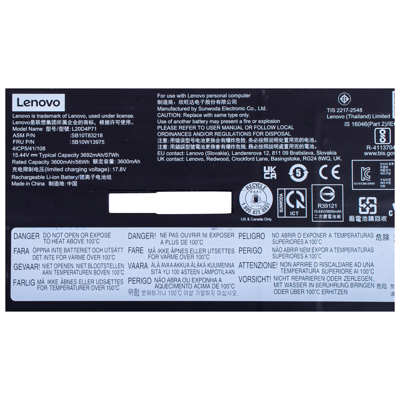 Original battery Lenovo X1 Carbon 9 10 11 X1 Yoga 6 7 8