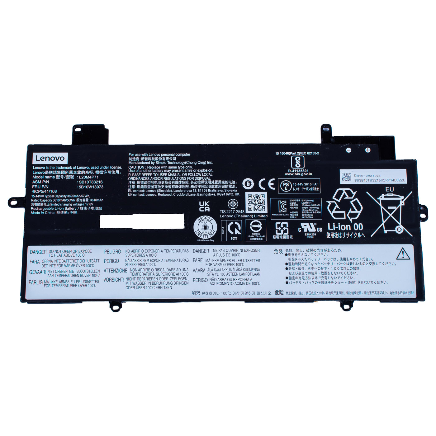 Genuine Battery Lenovo ThinkPad X1 Carbon 10/11, X1 Yoga 7/8