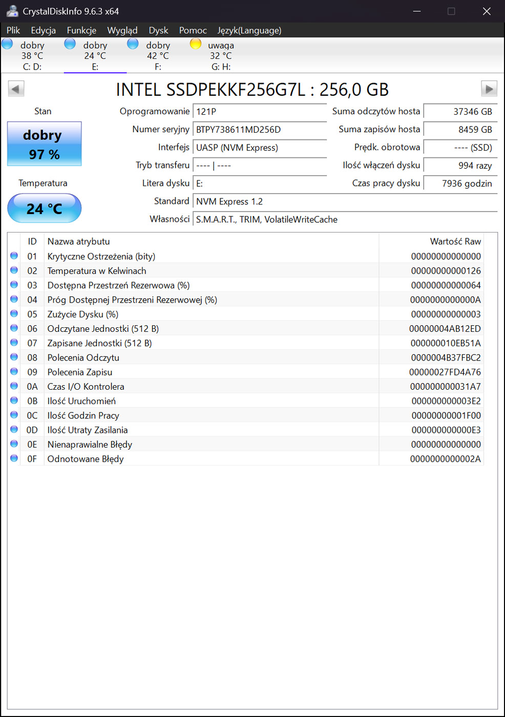 Intel 256 GB PCIe SSD M2 2280 Hard Drive | 00UP433