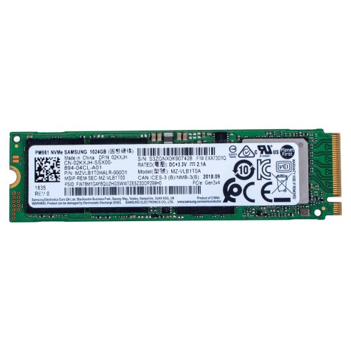 M.2 1024 GB Samsung  PCIe NVM Exp 1.2 Gen3x4 Hard Drive