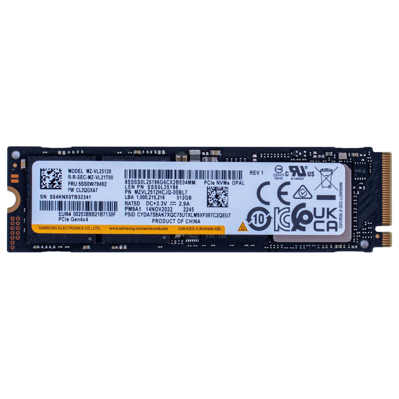 M.2 512 GB Samsung 2280 PCIe 4x4 NVMe 1.4 Hard Drive
