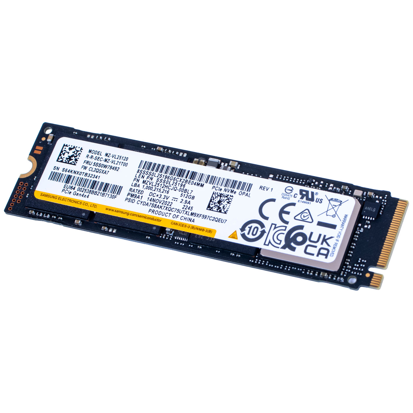 M.2 512 GB Samsung 2280 PCIe 4x4 NVMe 1.4 Hard Drive