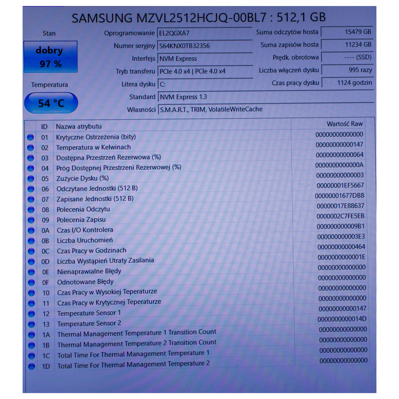 M.2 512 GB Samsung 2280 PCIe 4x4 NVMe 1.4 Hard Drive