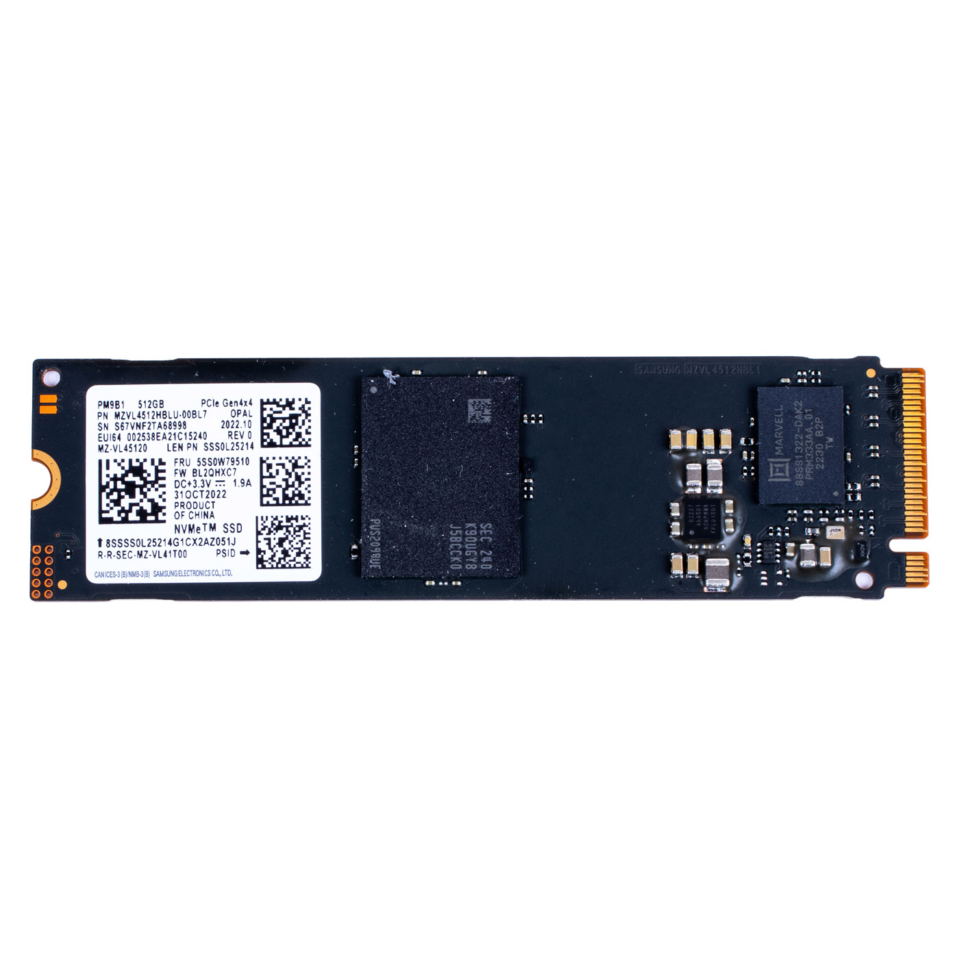 M.2 512 GB Samsung 2280 PCIe 4x4 NVMe 1.4 Hard Drive