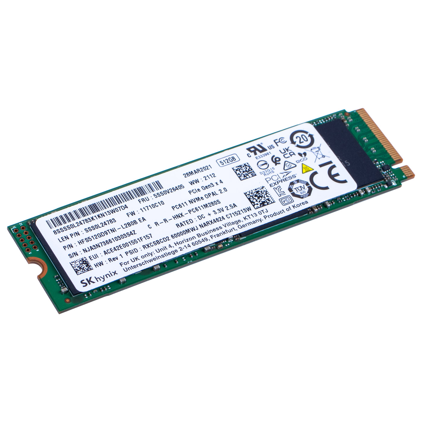 M.2 NVMe SSD 512 GB SK Hynix for Lenovo Thinkpad