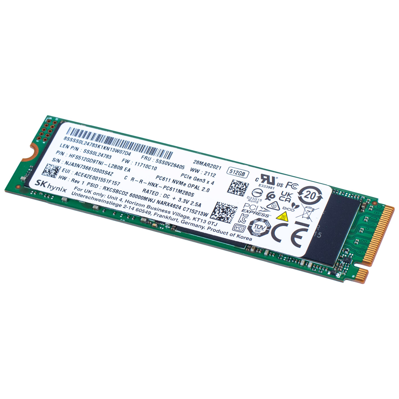 M.2 NVMe SSD 512 GB SK Hynix for Lenovo Thinkpad