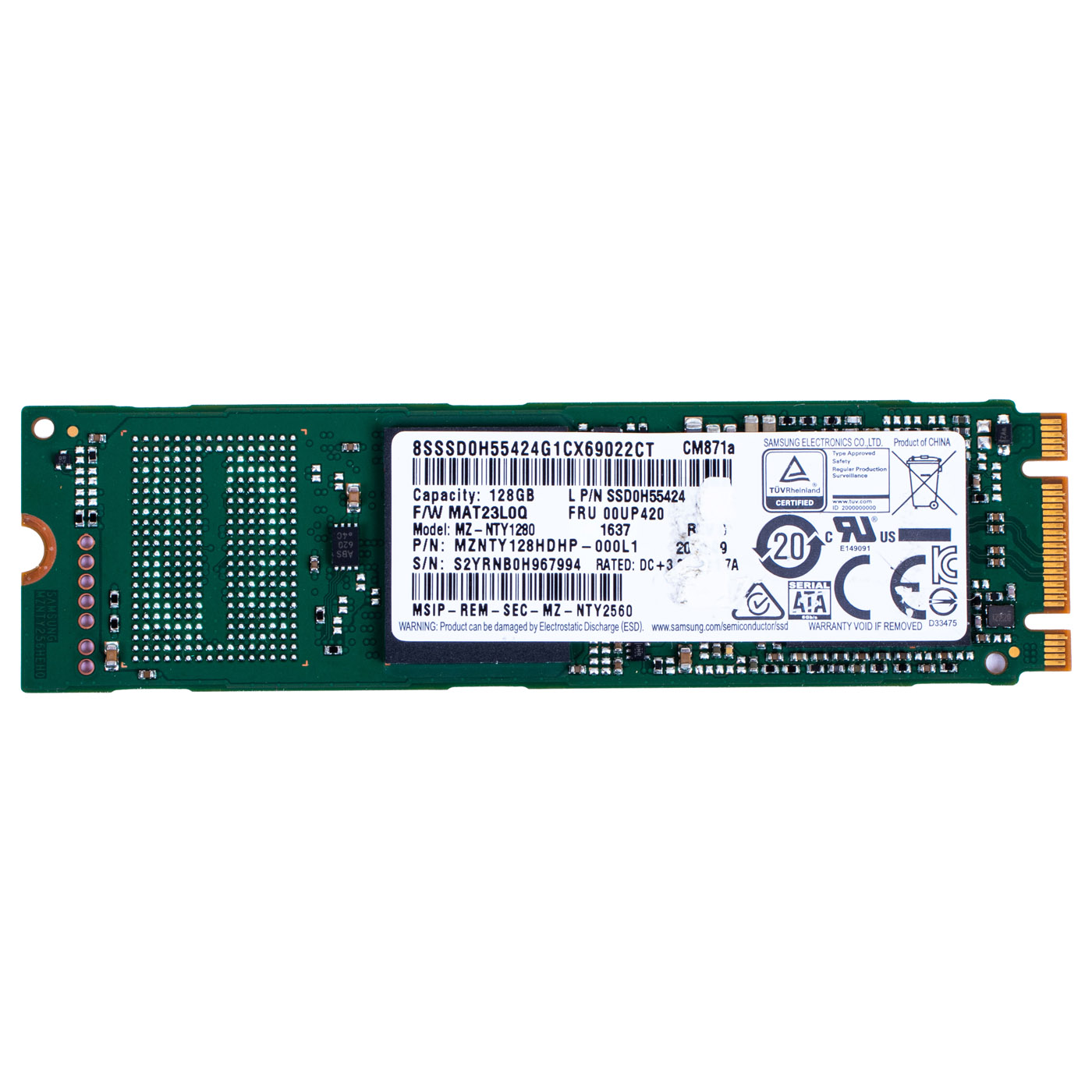 Samsung 128 GB SATA III M.2 2280 SSD Hard Drive | 00UP420