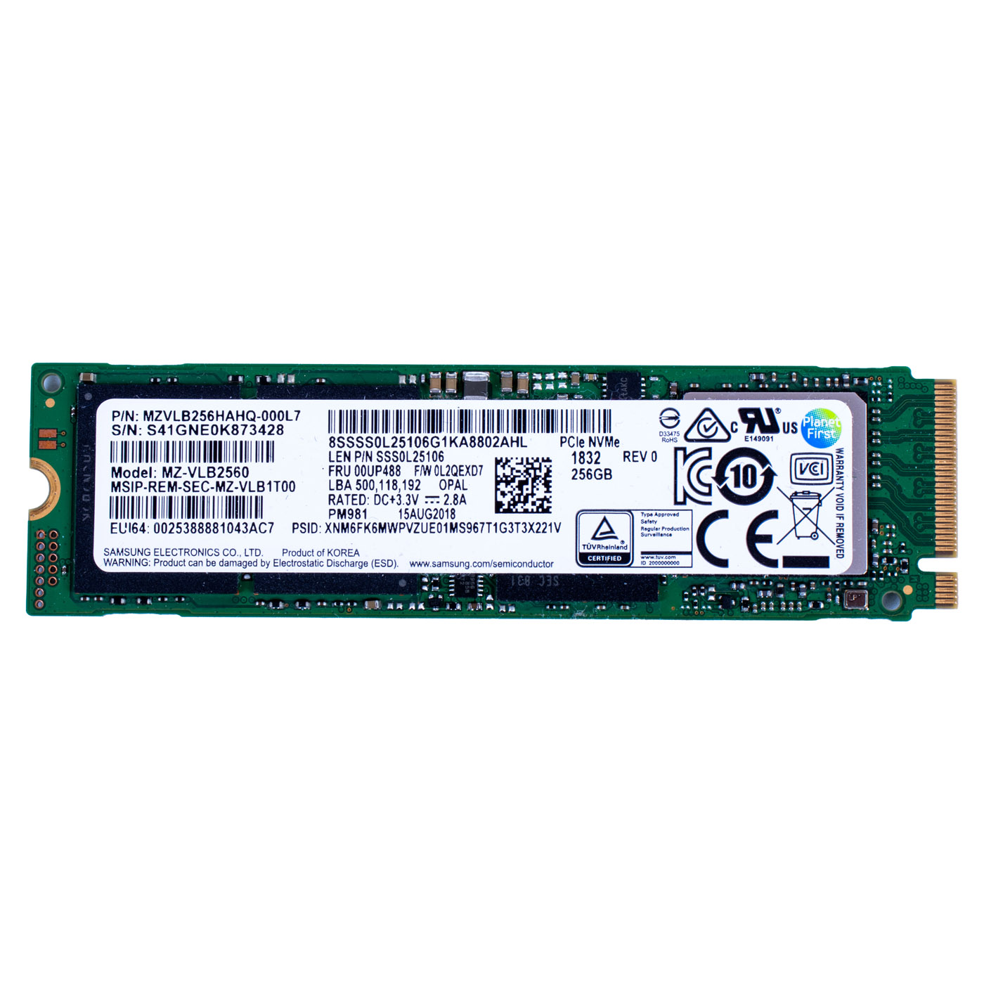 Samsung 256 GB PCIe SSD M2 2280 Hard Drive