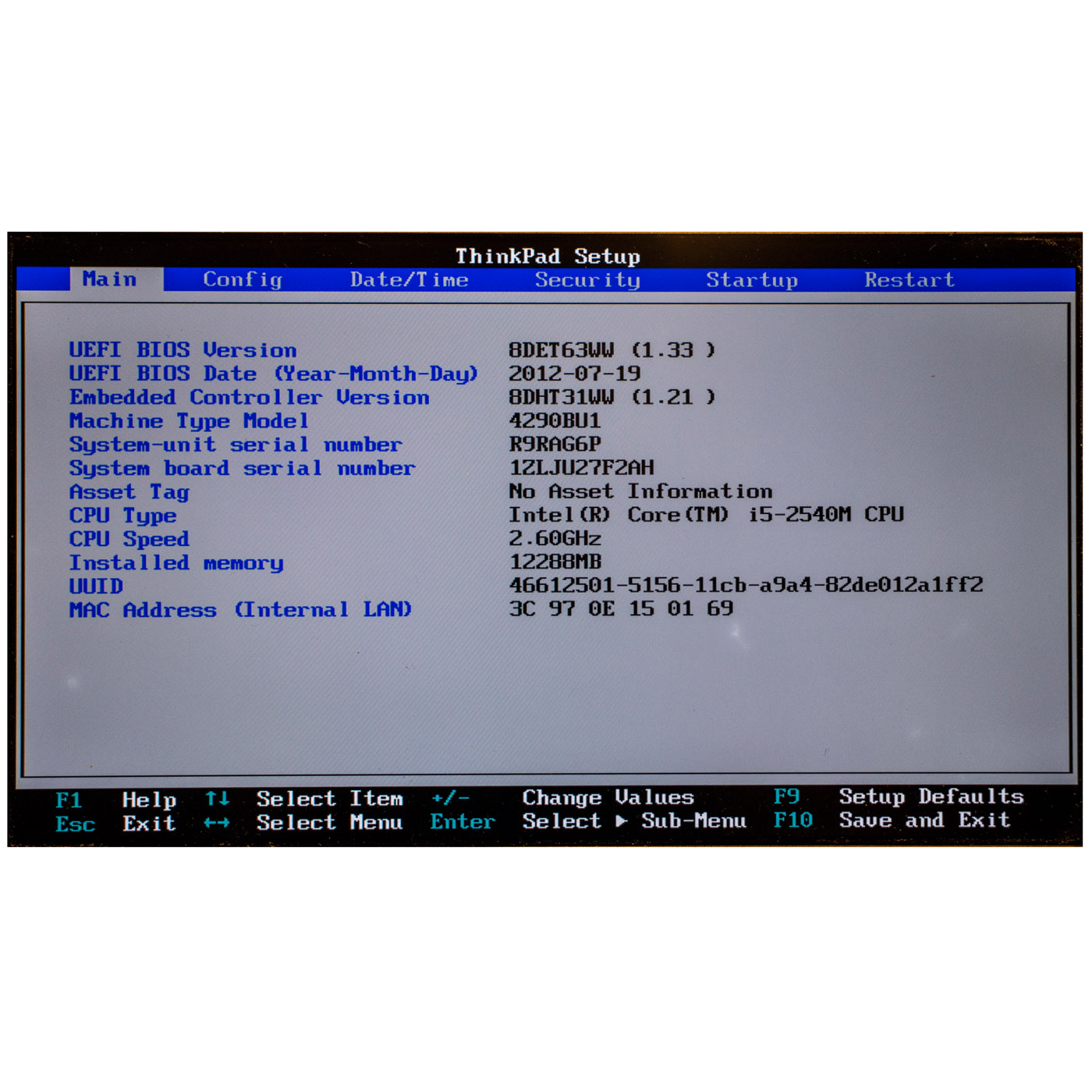 Motherboard intel processor Lenovo Thinkpad X220 i5 2540m