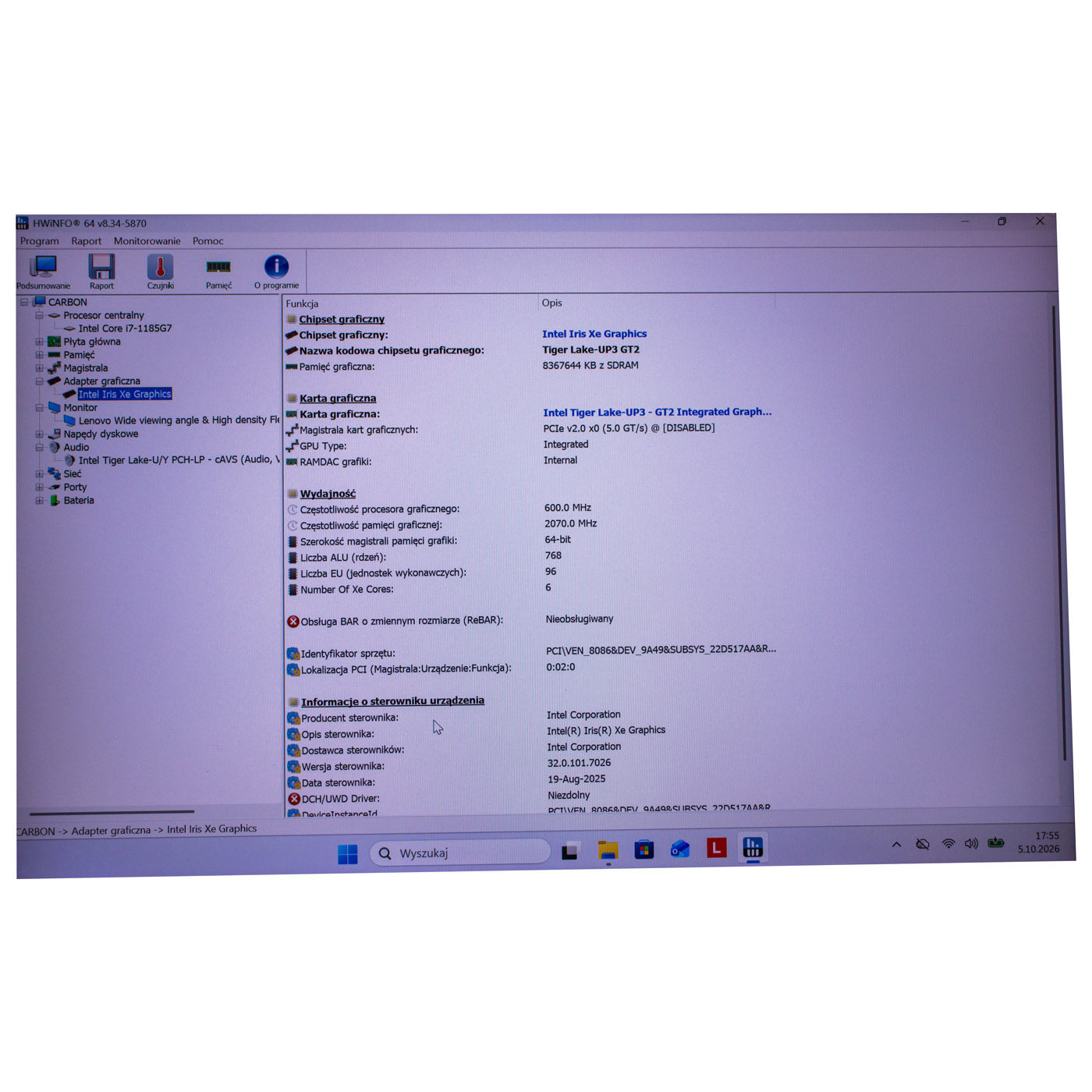 System Board Intel i7-1185G7 16GB Lenovo ThinkPad X1 Carbon Gen 9