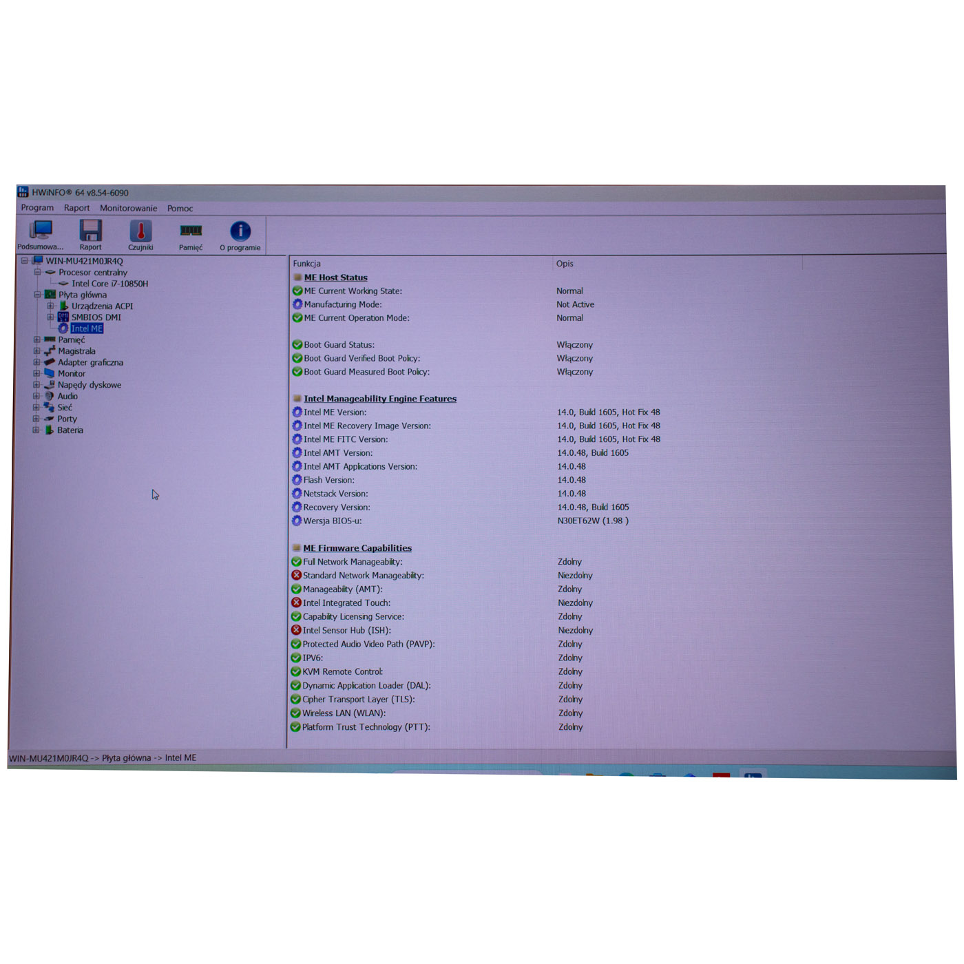 Motherboard intel processor Lenovo ThinkPad P15 i7 10850H