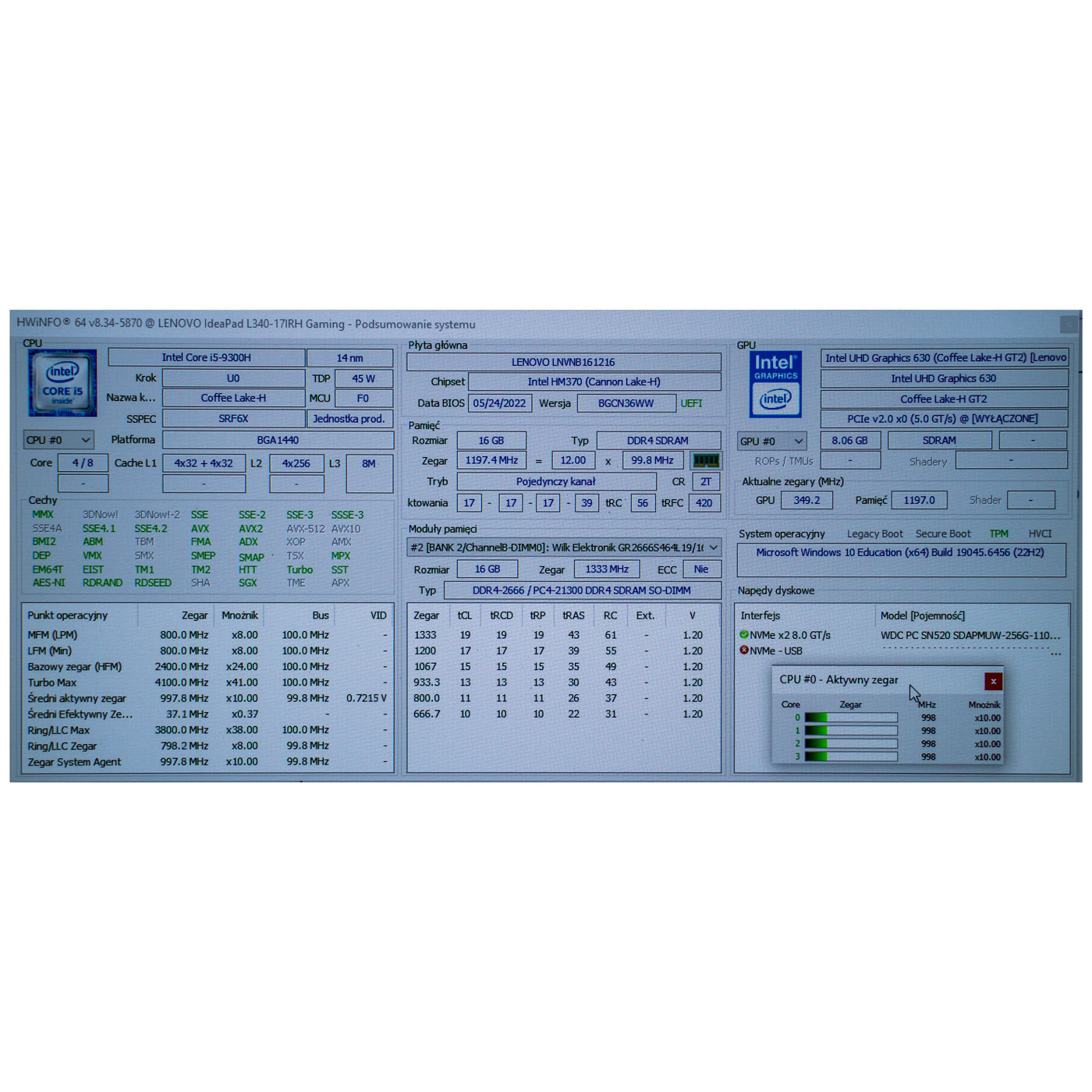 Lenovo IdeaPad L340 17 IRH motherboard processor