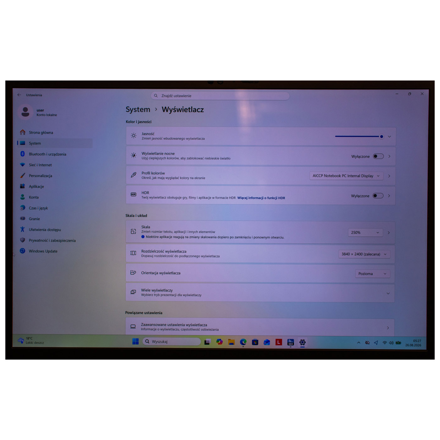 Skrzydło matrycy Lenovo X1 Carbon 9 WQUXGA 3840x2400