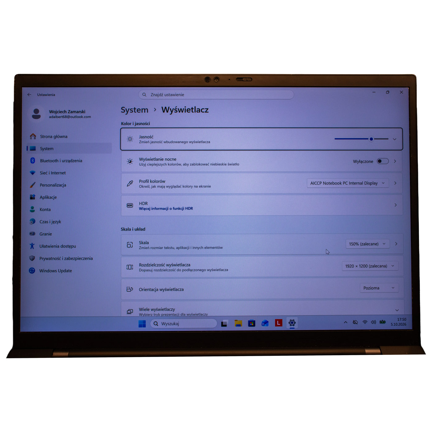 Lenovo X1 Carbon Gen 9 WUXGA Touch Display Lid