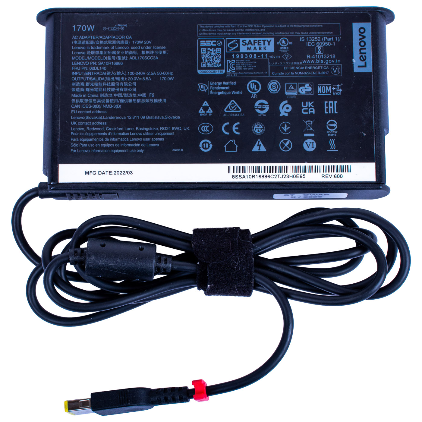 AC Power charger Lenovo 170 W 20V P15 Legion S7 15